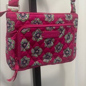 Vera Bradley Little Hipster Pink Swirls Floral Quilted Crossbody Bag nwt purse